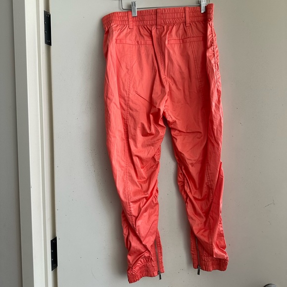 Derek Lam 10 Crosby Kina Utility Joggers in Neon Coral NWT - Picture 5 of 7